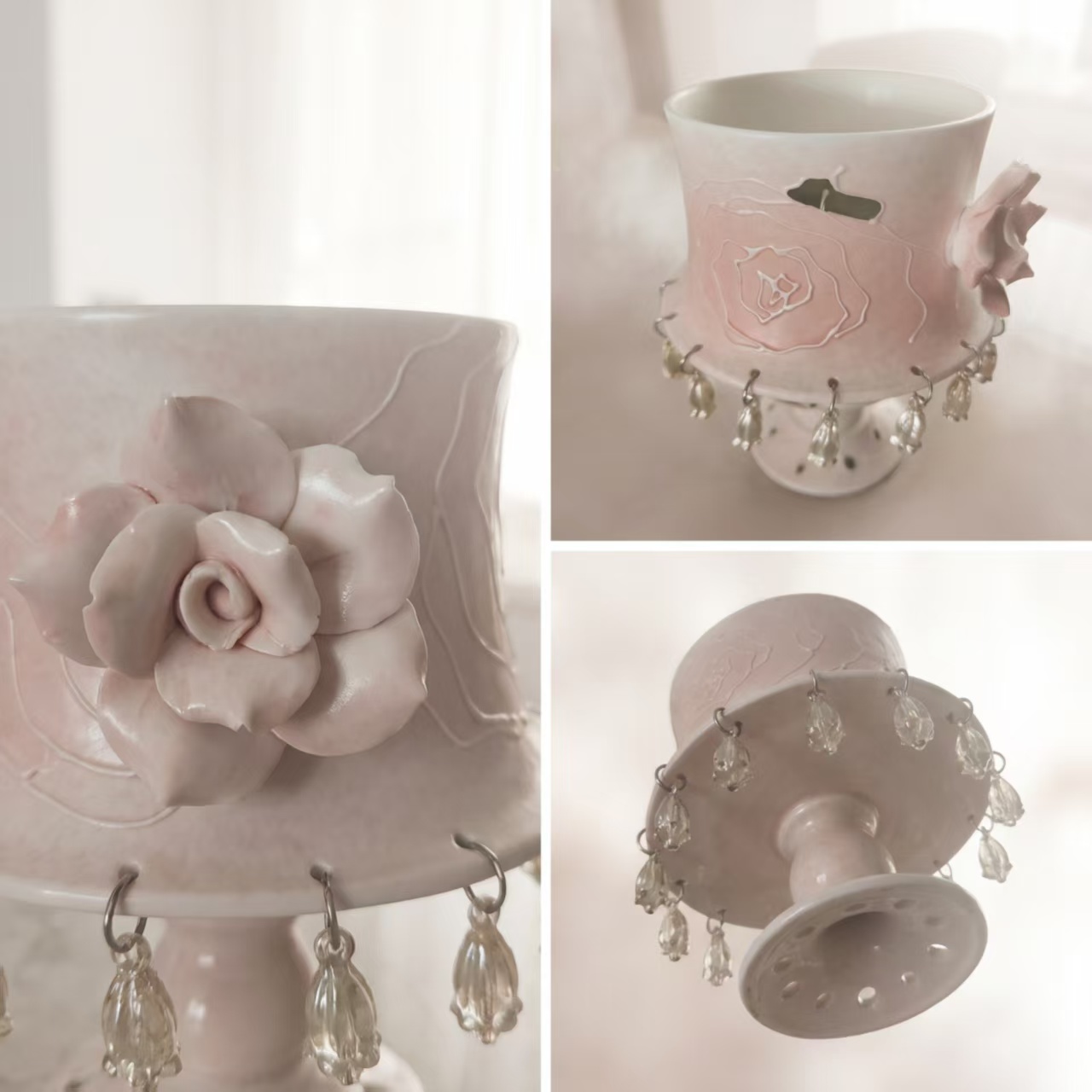 Pink Rose-shaped Rotating Cup - Image 3