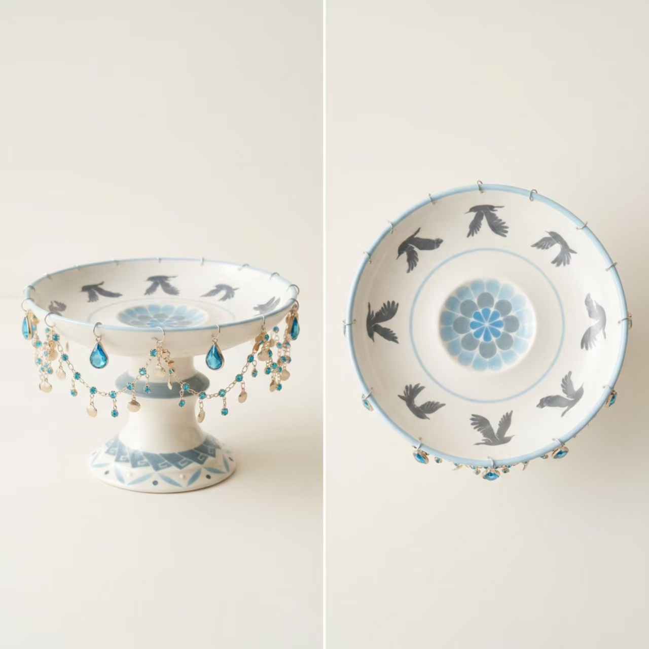 Flying Bird Rotating Ceramic Plate