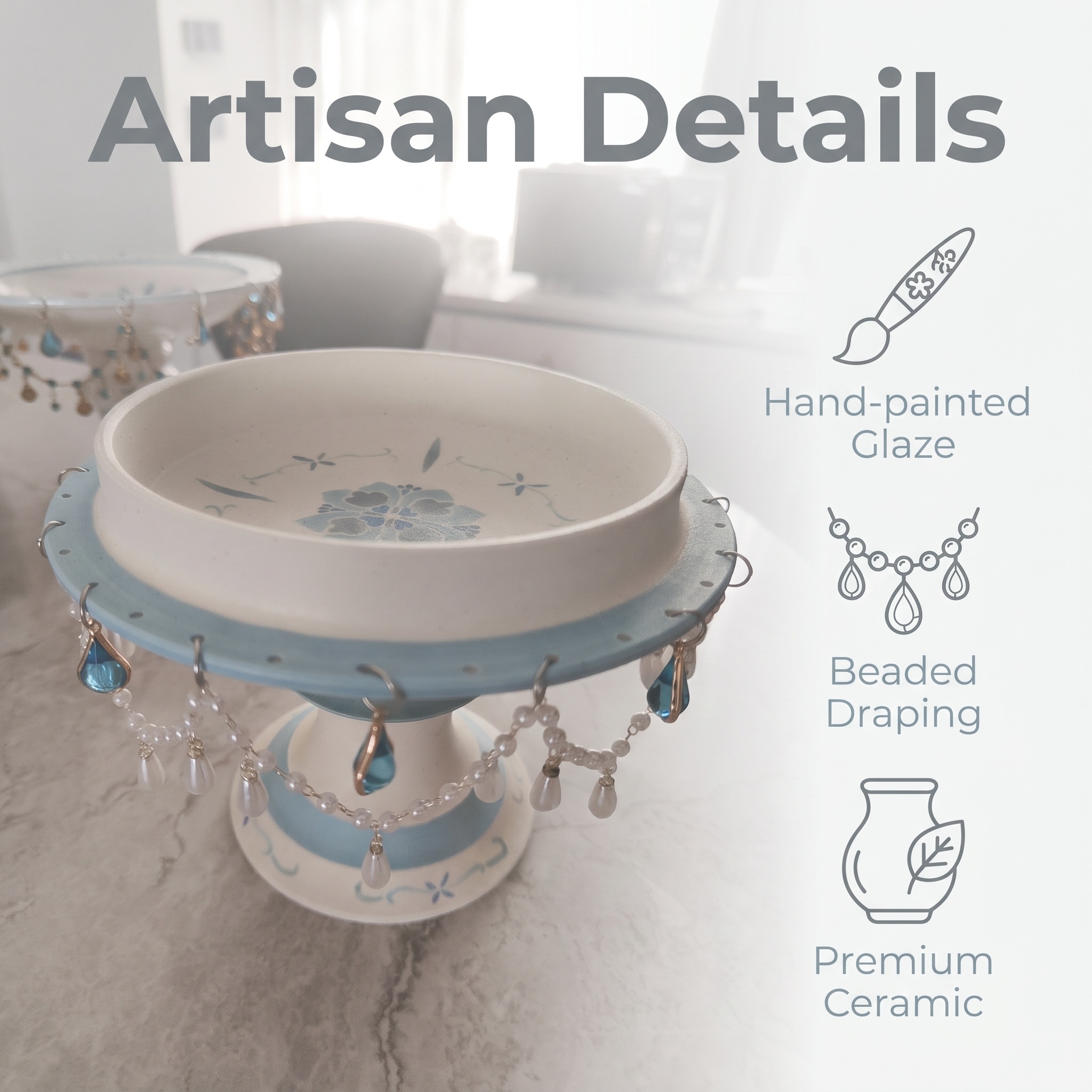 Handcrafted double-layer ceramic plate