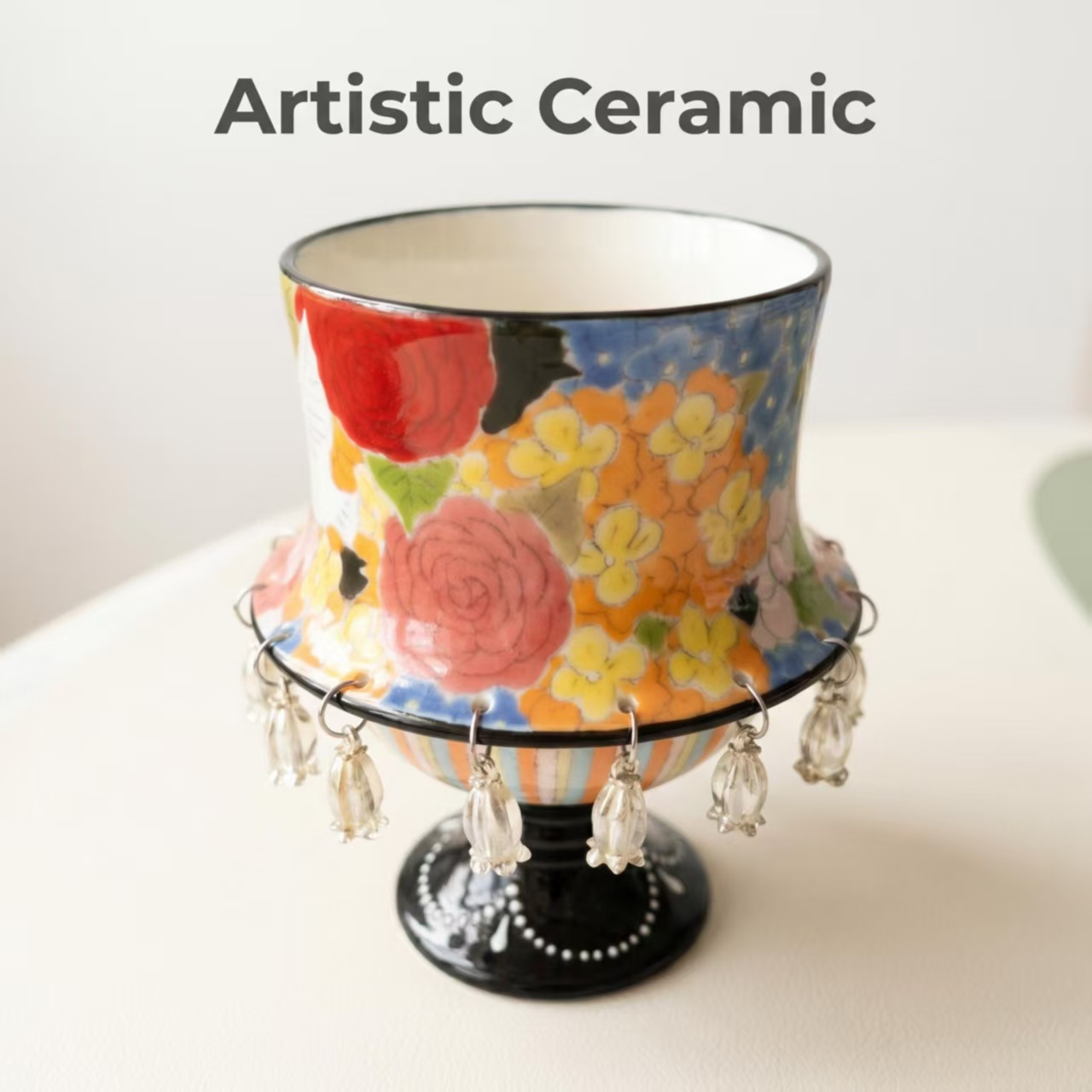 White Dove Rose Ceramic Cup - Image 3